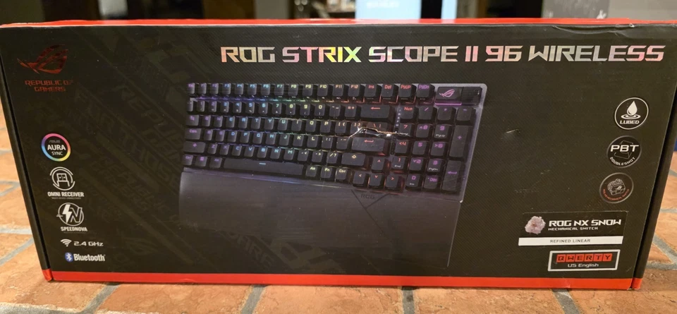 Teclado inalámbrico para juegos Asus ROG Strix Scope II 96 con interruptores para nieve ¡LEER GENIAL! Foto 1 de 4