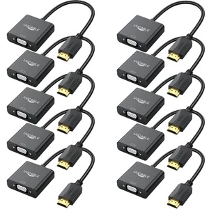 HDMI to VGA Adapter 10-Pack, HDMI to VGA Adapter Male to Female Cable 1080P f... - Picture 1 of 9