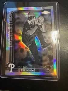 2025 Topps Chrome Matt Strahm Negative refractor Philadelphia Phillies #178 - Picture 1 of 2