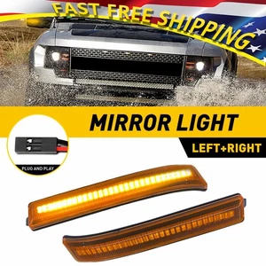 2PCS LED Amber Side Lens Mirror Signal Turn Light Lamps For Ford 2009-2014 F150 - Picture 1 of 11