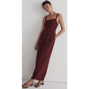 Madewell Lucie Wide Leg Cabernet Chic Sleeveless Jumpsuit US Women's S New - Picture 1 of 10