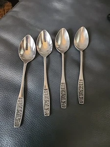 Vintage "Cosmos" Stainless, 1968, Japan, Black Accent, 4 Pc - Picture 1 of 3