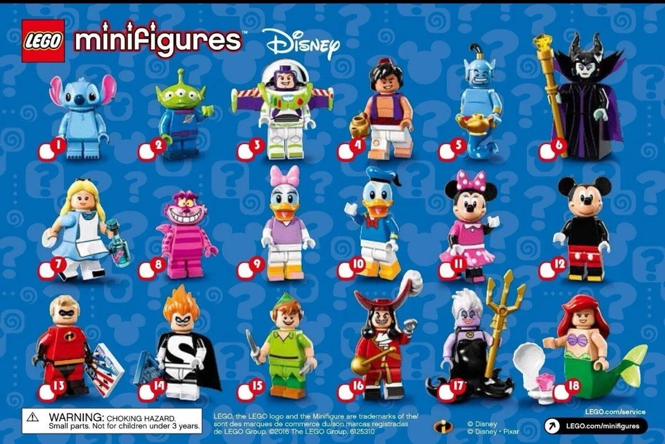NUEVO PRECINTADO LEGO DISNEY SERIE 1 JUEGO COMPLETO MINIFIGURAS COLECCIONABLES 18 MINIFIGURAS Foto 1 de 1