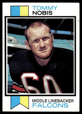1973 Topps Football Card Tommy Nobis Atlanta Falcons #385 EX-MT - Image 1 of 2