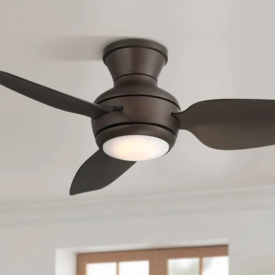 36" Casa Vieja Whirl Imperial Bronze LED Remote Hugger Ceiling Fan - Image 1 of 4
