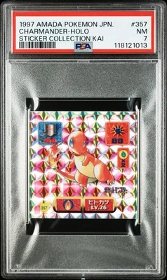 1997 AMADA Pokemon Sticker Charmander Holo Sticker Collection KAI 357 PSA7 - Image 1 of 4