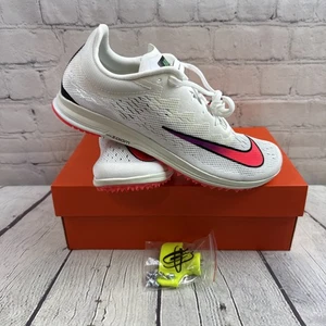 NIKE ZOOM STREAK LT 4 TRACK SPIKES TAGLIA 8,5 BIANCO/FLASH CREMISI/BLU AQ3610-100 - Foto 1 di 12