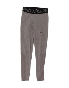 NIKE Womens Dri Fit Graphic Leggings UK 12 Medium Grey Pinstripe DD70 - Picture 1 of 4