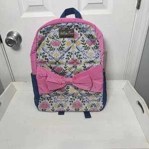Matilda Jane Backpack Book bag Pink Bow Floral Print NWT - Picture 1 of 7