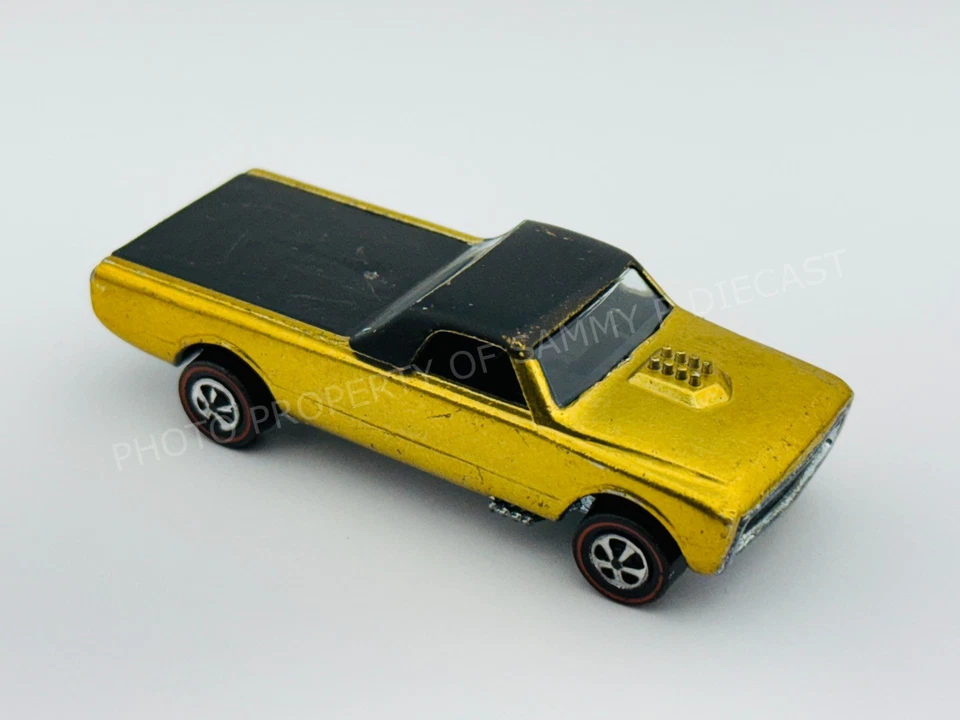 Hot Wheels Redline CUSTOM FLEETSIDE Gold US Black Interior Very Nice !!! - Image 1 of 4