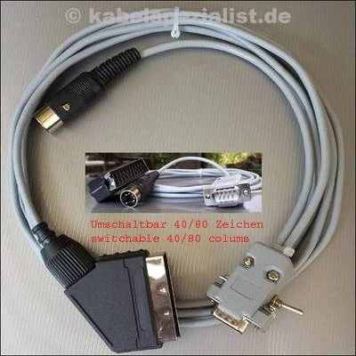 Commodore C128 / C128D Kabel an SCART 40/80 Zeichen  1,5 Meter - Bild 1 von 2