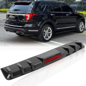 Carbon Fiber Lower Rear Bumper Diffuser Lip Spoiler Canard For Ford Explorer ST - Picture 1 of 14