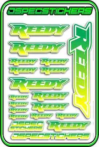 REEDY RC ESC MOTOR BRUSHLESS SERVO CAR STICKER DECAL A5 BNIP JSPEC GREEN YELLO W - Picture 1 of 8