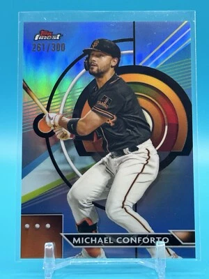 2023 Topps Finest #45 Michael Conforto Sky Blue Refractor /300 Giants - Image 1 of 2