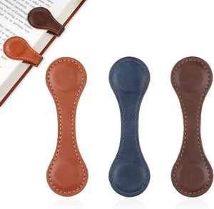 3 Pcs Leather Magnet Bookmark Retro Book Marker Clip Vintage Book Page Markup Ho - Picture 1 of 8