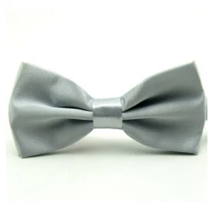 Men Satin Pre-Tied Solid Plain Bow Tie Wedding Adjustable Tuxedo Bowties Necktie - Picture 1 of 25