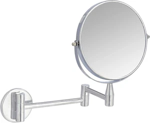 Wall Mount round Vanity Mirror, 1X/5X Magnification, Chrome, 12.8"L X 10"W - Picture 1 of 12