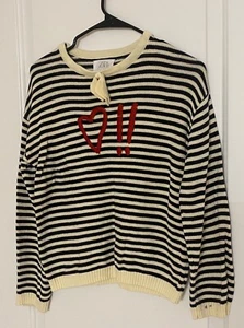 Zara Girl Knitwear Red Heart Pullover Sweater Size 10 - Picture 1 of 3