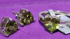 Gemporia 925 Silver Ring and Earrings. Green Changbai Peridot Hearts.   TGT 401