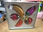 5 Old World Glass Fruit Ornaments