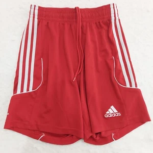 Adidas Athletic SHORTS Boys Size Small Red Elastic Waist Drawstrings - Picture 1 of 6