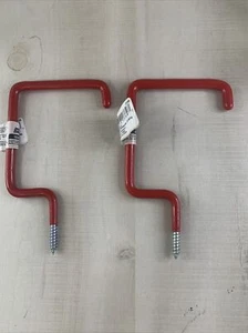 LOT Of 2 CRAWFORD SS17-25 Storage Hook, 50 lb, Screw Mounting, Steel, Red NEW - Picture 1 of 5
