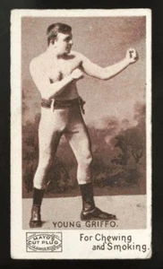 1890 N310 MAYO'S CORTE TAPÓN TABACO TARJETA DE BOXEO JOVEN GRIFFO ALBERT GRIFFITHS HOF - Imagen 1 de 2