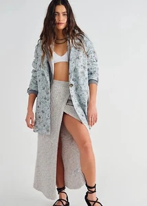 NWT FREE PEOPLE Sz XS PRINTED BECKETT BLAZER - Picture 1 of 4