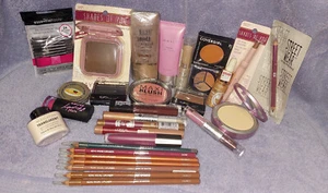 34PC MIXED MAKEUP Lot ALL Skin Tones – Foundation Powder Blush Eyeshadow Lips - Picture 1 of 7
