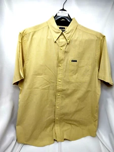 Chaps Hemd mit Knopfleiste Herren Large Kurzarm gelb kariert pflegeleicht Freizeit - Bild 1 von 3