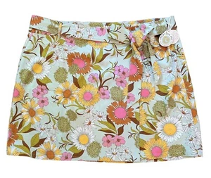 Spartina 449 Linden Skirt Heyward's Rate Gerber Daisies Faux Wrap Size XXL NWT - Picture 1 of 11