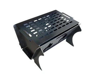 Paquete plano portátil quemador de troncos de madera acero fogata camping barbacoa 50 x 40 x 28 cm - Imagen 1 de 6
