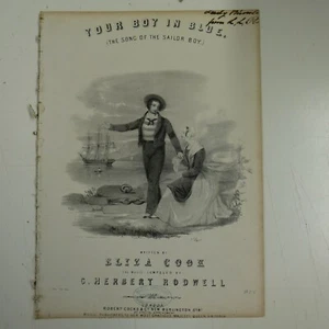 antikes Liederblatt DEIN JUNGE IN BLAU Eliza Köchin, Lied des Matrosenjungen - Bild 1 von 3