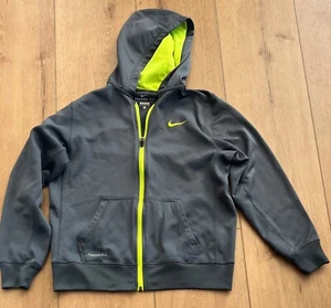 Nike Therma-Fit Hooded Jacket Boys Size XL Gray Fleece lining Full Zip - Picture 1 of 3