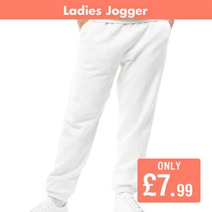 Ladies Oversized Joggers Jogging Bottoms Fleece Plain Pockets Drawstring M-XL - Picture 1 of 6