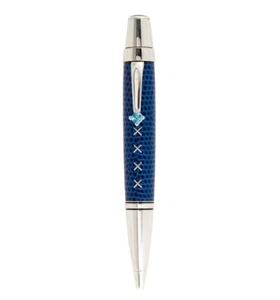 Authentic Montblanc BOHEME Jewels with Blue Topaz Leather Lizard Ballpoint Pen - Picture 1 of 4