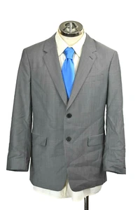Theory Mens Gray Check Chambers Tailored Suit Jacket Wool Notch Lapel $595 42R - Picture 1 of 7