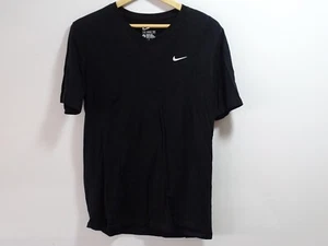 MENS NIKE : Top T TEE SHIRT Size MEDIUM NEW BLACK V NECK - Picture 1 of 2
