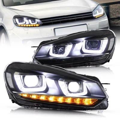 VLAND LED Projector Headlights For Volkswagen Golf Mk6 2010-2014 w/Sequential - Image 1 of 4