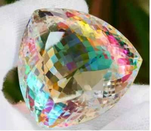EGL Certified 565 Ct Natural Trillion Rainbow Color Mystic Quartz Loose Gemstone - Picture 1 of 7