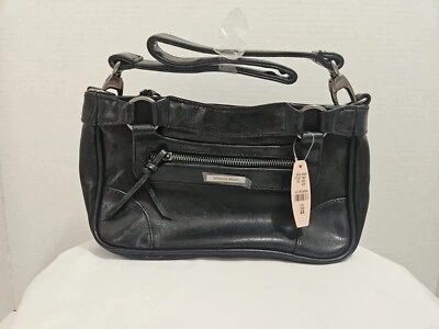 NWT Vintage Victorias Secret black leather handbag purse shoulder strap  - Image 1 of 4
