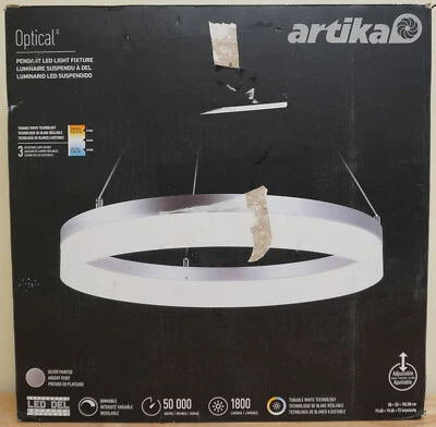Nueva Caja Abierta - Artika Colgante Óptico LED 20" Diámetro Accesorio Plateado RG25WC-SL Foto 1 de 4