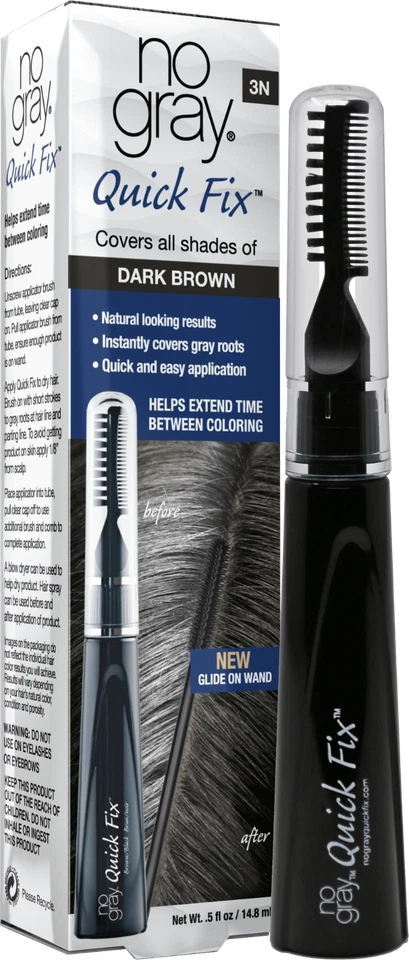 No Gray Quick Fix Wand Instantly Hair Covers Gray Roots 3N for DARK BROWN 2 Pack - Image 1 of 2