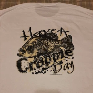 HAVE A CRAPPIE DAY FISH WHITE SHIRT SIZE 5X  (NOT PERFECT)  - Picture 1 of 7