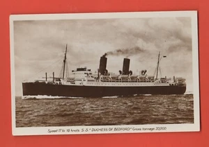 VINTAGE S.S. DUCHESS OF BEDFORD REAL PHOTO POSTCARD - Picture 1 of 2
