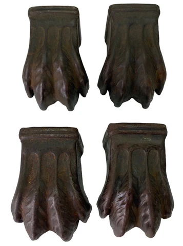 Table Leg Claw Foot Cap Cover Duncan Phyfe Style Stamped Brass Antique Finish Cover