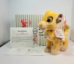 STEIFF X Disney Lion King Simba Mohair 9.5 inches Limited Edition 978 of 1994 - Picture 1 of 12