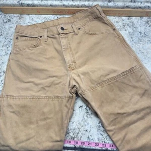 Pantalones Dickies Doble Rodilla Trabajo Lona Vintage Para Hombre 34x32 Marrón Tostado Negro Etiqueta - Imagen 1 de 13