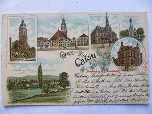 Litho-AK Calau 6 Ansichten - Bild 1 von 2