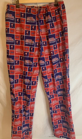 Ole Miss Rebels University Sweatpants Size 32” Waist Drawstrings 32” Inseam Cover